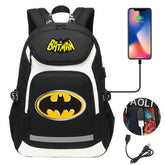 Batman Backpack Travel Backpack Batman SchoolBag With USB Charging Port