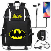 Batman Backpack Batman SchoolBag with USB Charging Port