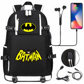 Batman Backpack Batman SchoolBag with USB Charging Port