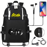 Batman Backpack Batman SchoolBag with USB Charging Port