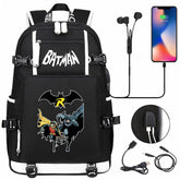 Batman Backpack Batman SchoolBag with USB Charging Port