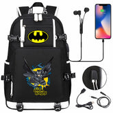 Batman Backpack Batman SchoolBag with USB Charging Port