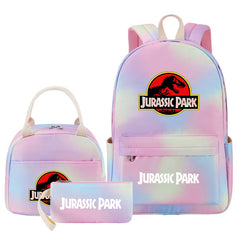 Jurassic Park Backpack Lunch Bag Pencil Case 3pcs Set for Students