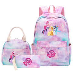 My Little Pony Schoolbag Backpack Lunch Bag Pencil Case 3pcs Set for Students