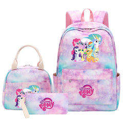 My Little Pony Schoolbag Backpack Lunch Bag Pencil Case 3pcs Set for Students