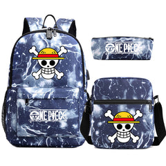 One Piece Schoolbag Backpack Lunch Bag Pencil Case 3pcs Set for Students