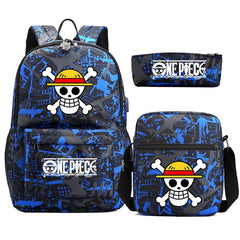 One Piece Schoolbag Backpack Lunch Bag Pencil Case 3pcs Set for Students