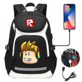 Roblox Backpack Travel Backpack Roblox SchoolBag With USB Charging Port