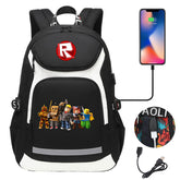 Roblox Backpack Travel Backpack Roblox SchoolBag With USB Charging Port