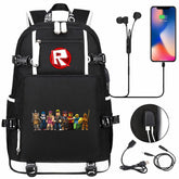 Roblox Backpack Travel Backpack Roblox SchoolBag with USB Charging Port