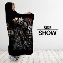 Skull Cosplay Hooded Blanket