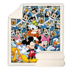 Mickey Mouse Throw Blanket Cartoon Anime Throw Blanket for Adult Kids