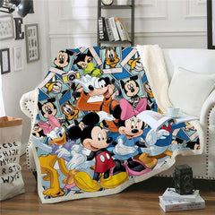 Mickey Mouse Throw Blanket Cartoon Anime Throw Blanket for Adult Kids