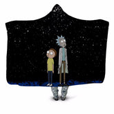 Rick And Morty Hooded Blanket | Rick & Morty Fleece Cartoon Hooded Blanket for Adults Kids