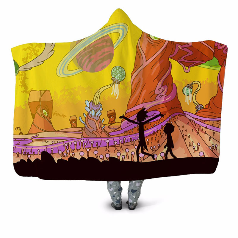 Rick and morty hooded blanket hotsell