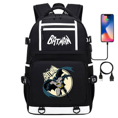 Batman Backpack Batman SchoolBag with USB Charging Port