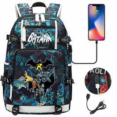Batman Backpack Batman SchoolBag with USB Charging Port