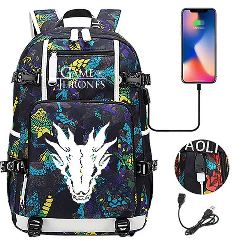 Game of Thrones Backpack with USB Charging Port