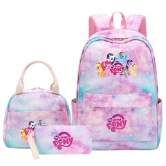 My Little Pony Schoolbag Backpack Lunch Bag Pencil Case 3pcs Set for Students