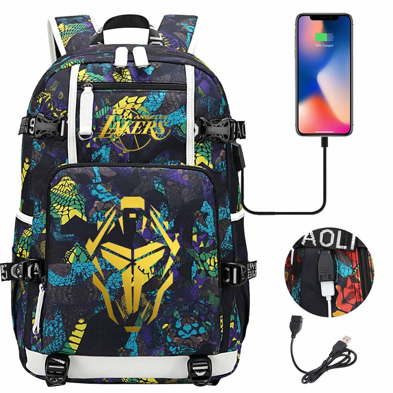 Basketball Lakers 24 Kobe Bryant Backpack Mamba Travel Backpack