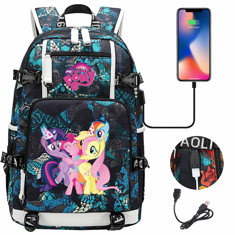 My Little Pony SchoolBag Backpack with USB Charging Port