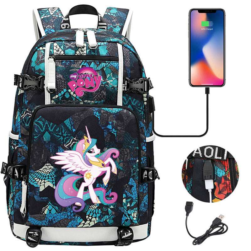 My Little Pony SchoolBag Backpack with USB Charging Port