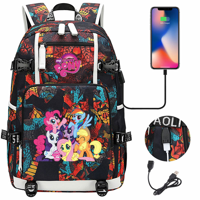 My Little Pony SchoolBag Backpack with USB Charging Port