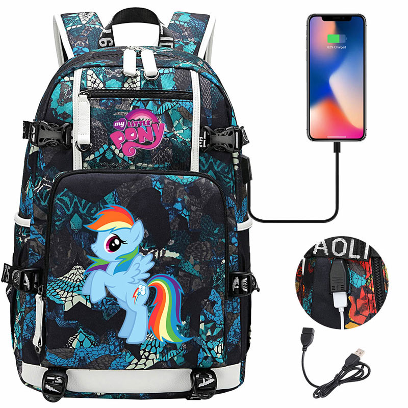 My Little Pony SchoolBag Backpack with USB Charging Port