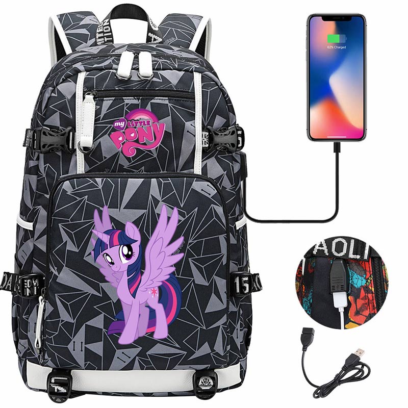 My Little Pony SchoolBag Backpack with USB Charging Port