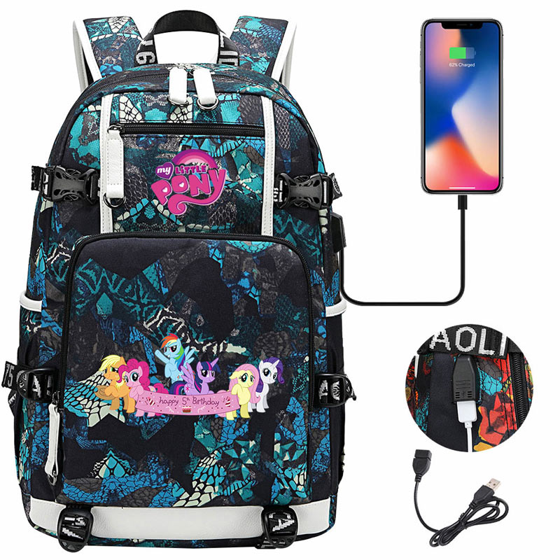 My Little Pony SchoolBag Backpack with USB Charging Port