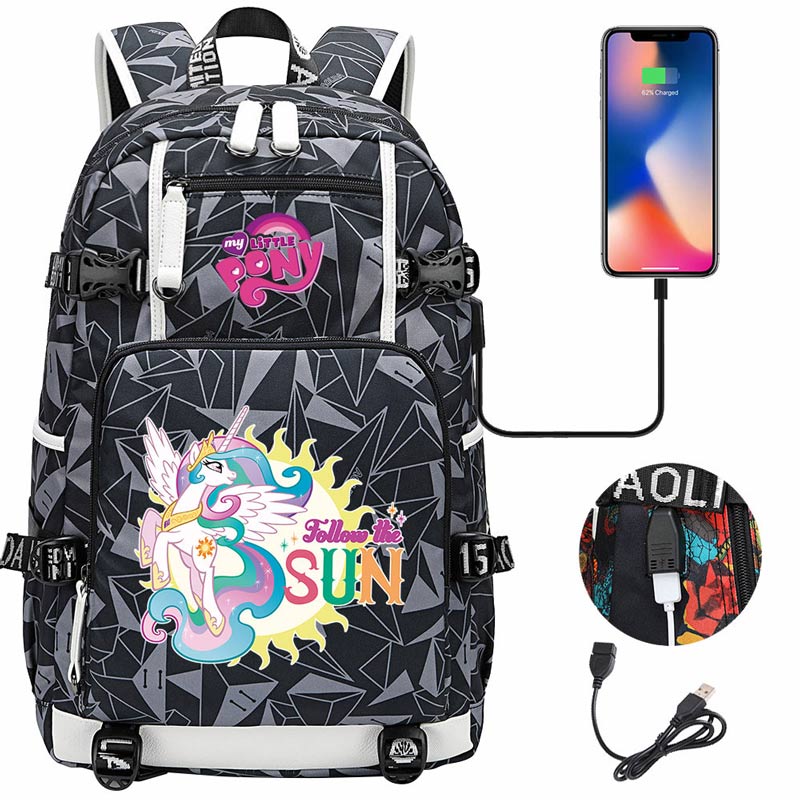 My Little Pony SchoolBag Backpack with USB Charging Port