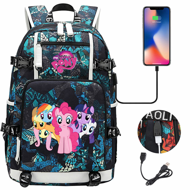 My Little Pony SchoolBag Backpack with USB Charging Port