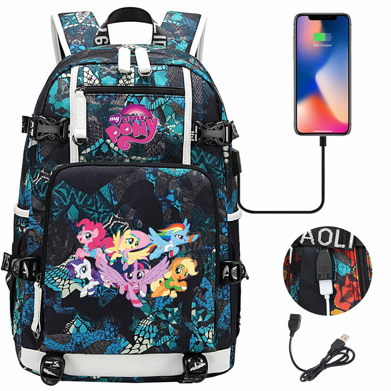 My Little Pony SchoolBag Backpack with USB Charging Port