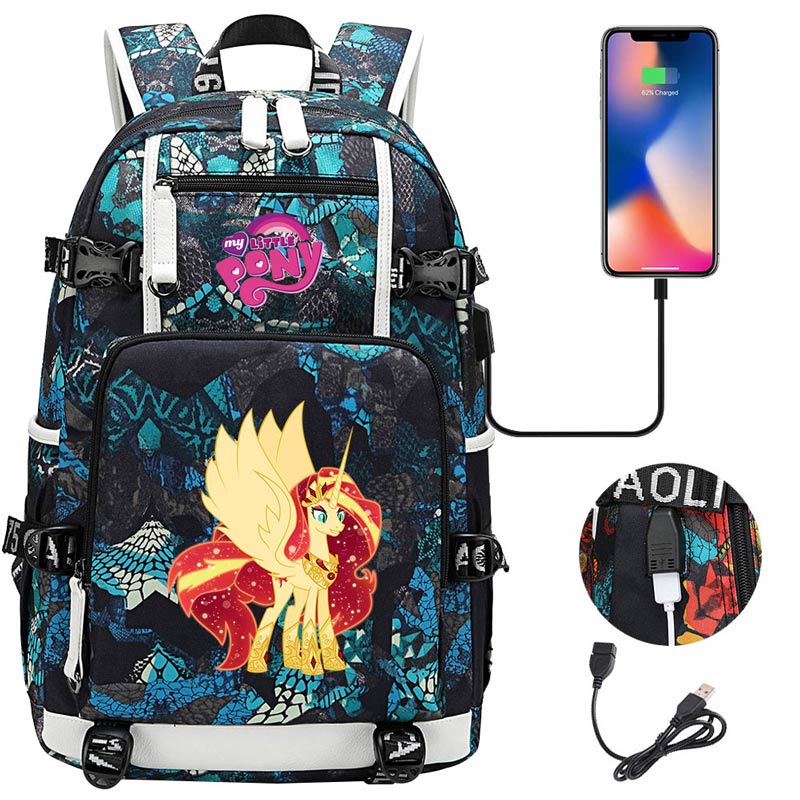 My Little Pony SchoolBag Backpack with USB Charging Port