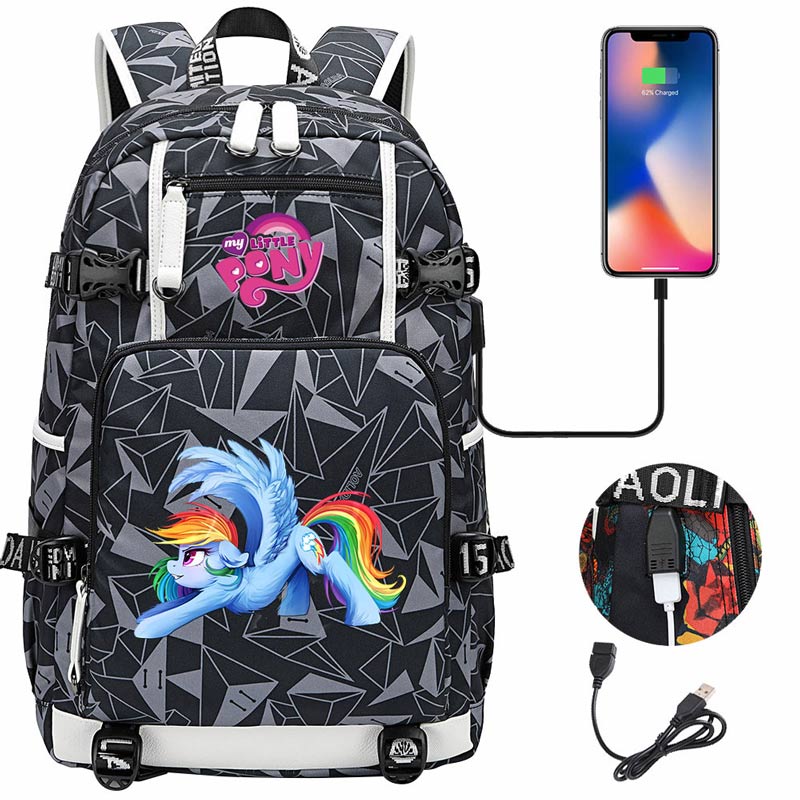 My Little Pony SchoolBag Backpack with USB Charging Port