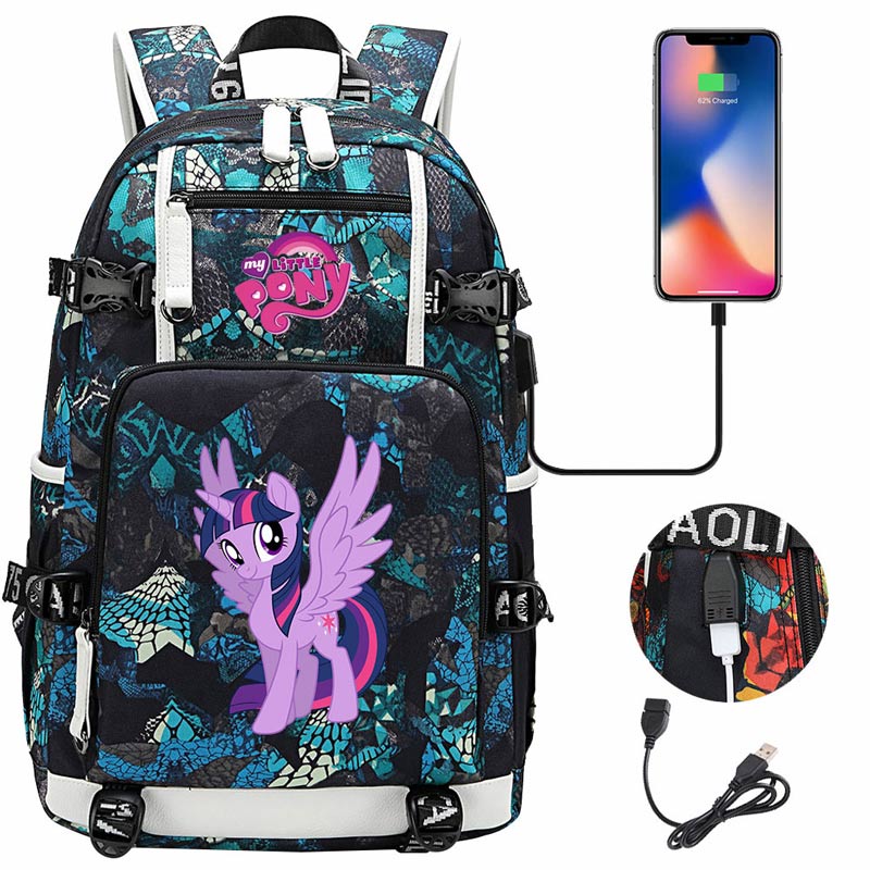 My Little Pony SchoolBag Backpack with USB Charging Port
