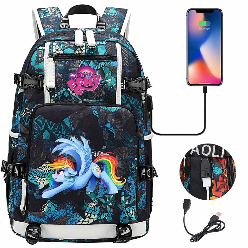 My Little Pony SchoolBag Backpack with USB Charging Port