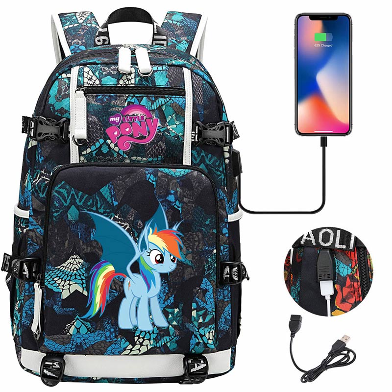 My Little Pony SchoolBag Backpack with USB Charging Port