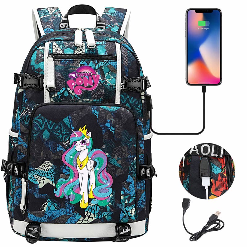 My Little Pony SchoolBag Backpack with USB Charging Port