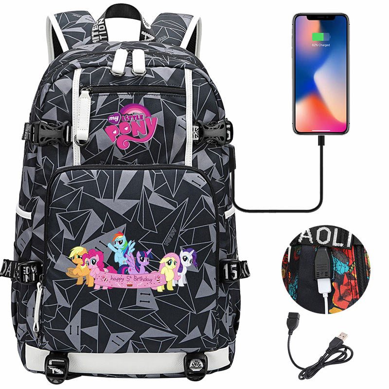 My Little Pony SchoolBag Backpack with USB Charging Port