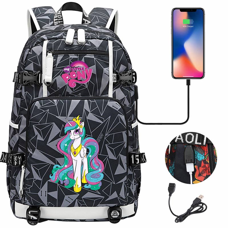 My Little Pony SchoolBag Backpack with USB Charging Port