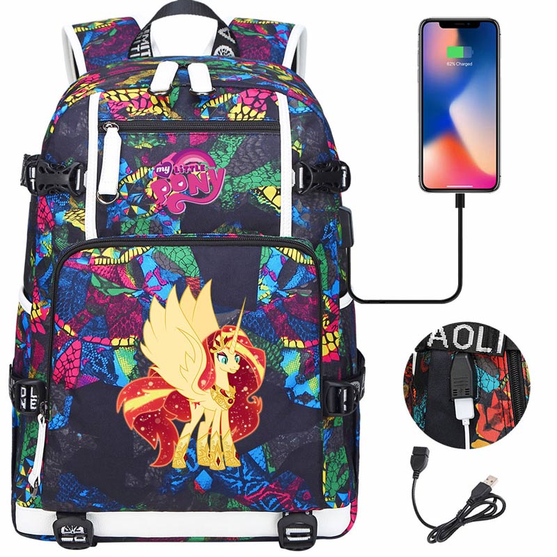 My Little Pony SchoolBag Backpack with USB Charging Port