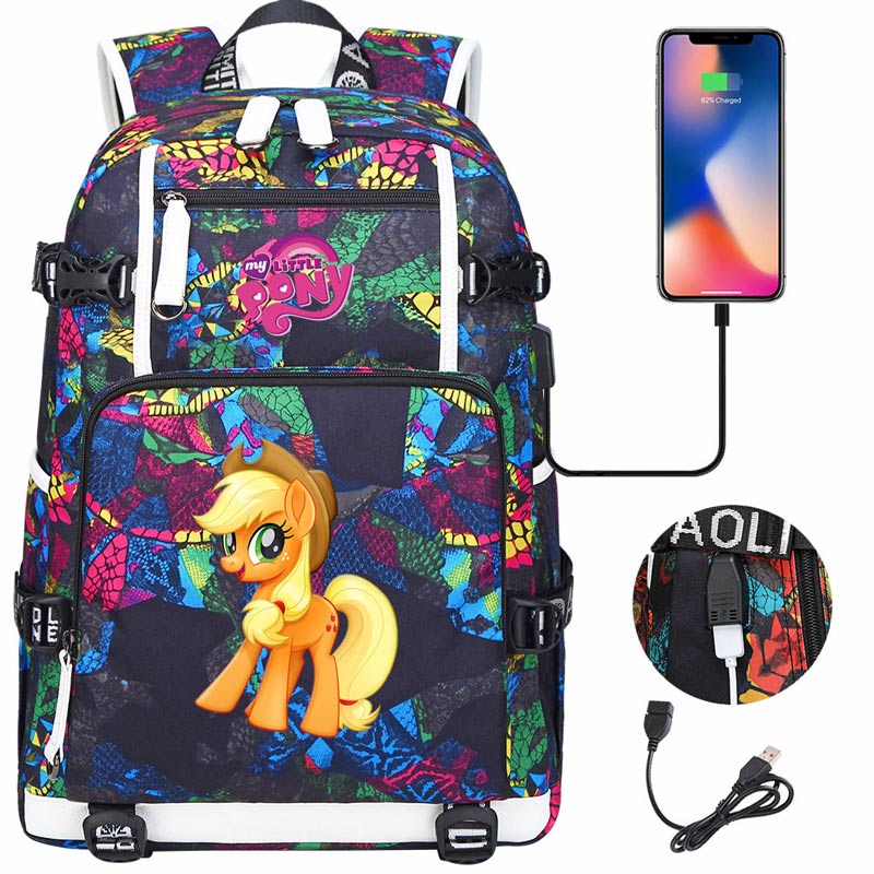 My Little Pony SchoolBag Backpack with USB Charging Port