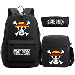 One Piece Schoolbag Backpack Lunch Bag Pencil Case 3pcs Set for Students