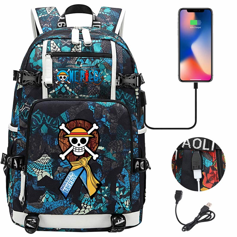One Piece Travel Backpack One Piece SchoolBag with USB Charging Port