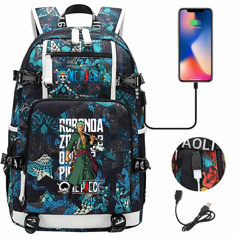 One Piece Travel Backpack One Piece SchoolBag with USB Charging Port