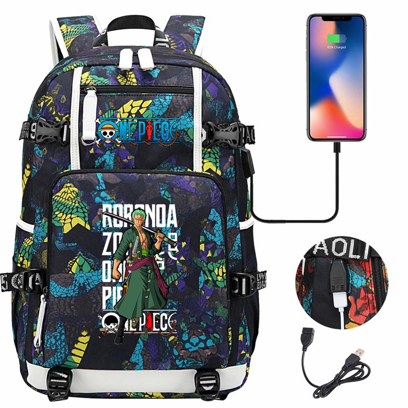 One Piece Travel Backpack One Piece SchoolBag with USB Charging Port