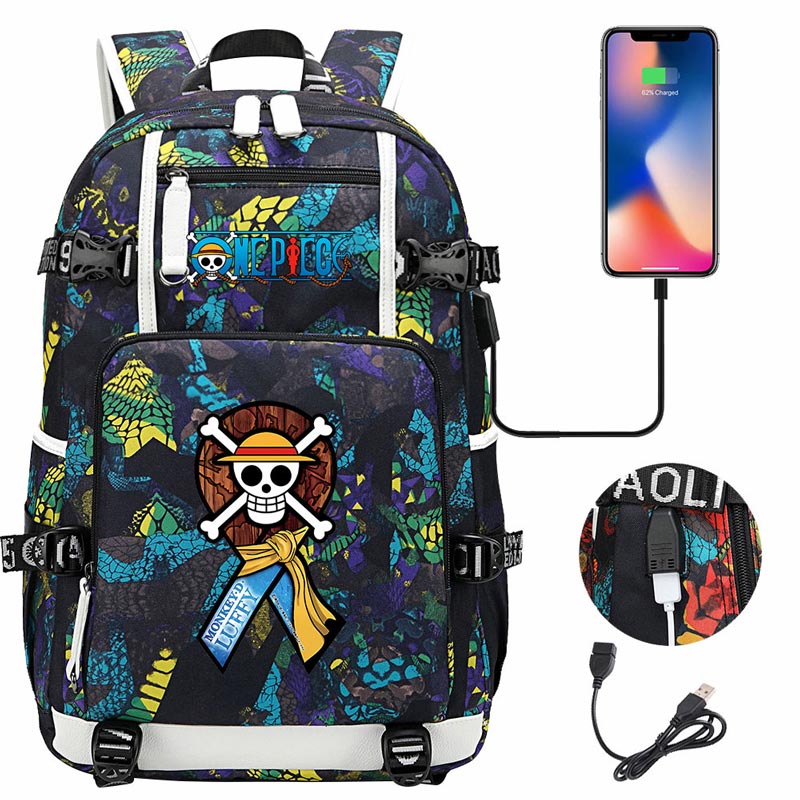 One Piece Travel Backpack One Piece SchoolBag with USB Charging Port