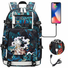 One Piece Travel Backpack One Piece SchoolBag with USB Charging Port