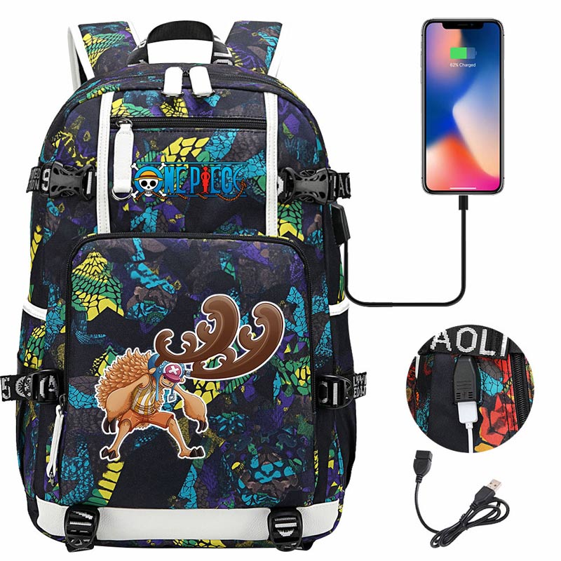 One Piece Travel Backpack One Piece SchoolBag with USB Charging Port
